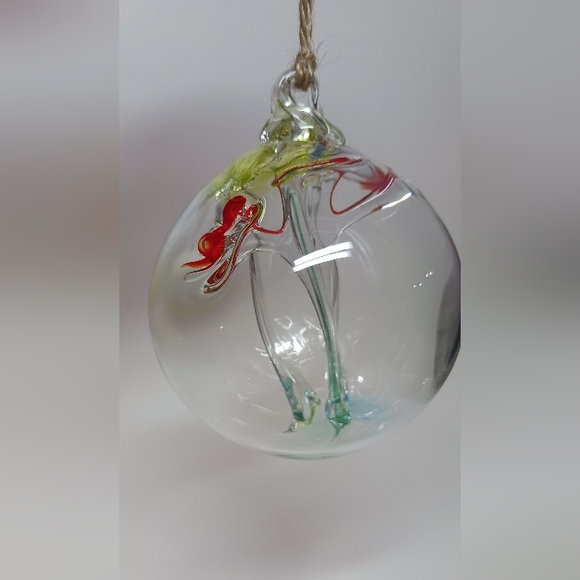 Vintage Hand-Blown Witch Ball, Hand-Blown Glass Ornaments Ball, Glass Decor. - Picture 5 of 6